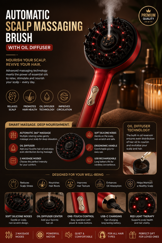 Automatic scalp massaging brush