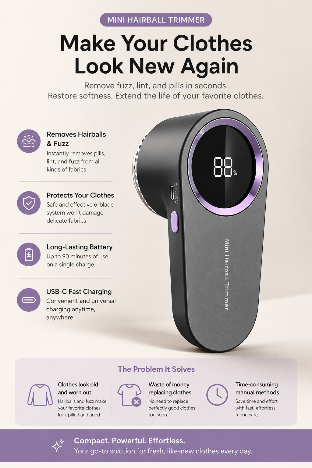 Electric lint shaver